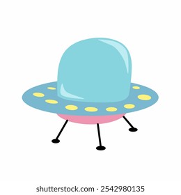 Cartoon alien space ship illustration