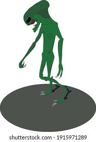 cartoon alien for use in illustrations of something mysterious