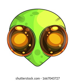 Cartoon Alien Vector Illustration Suitable For Greeting Card, Poster Or T-shirt Printing.