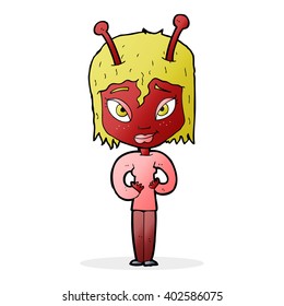 cartoon alien woman