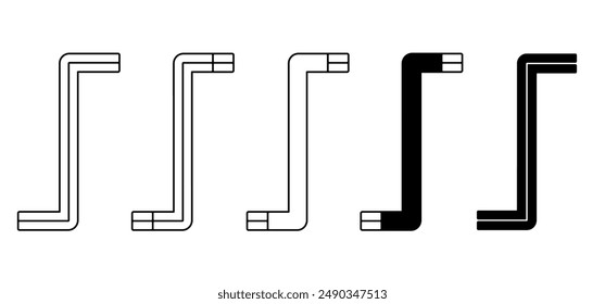 Cartoon allen wrench or hex key. Wrenches tools. Work service tool. hex key assembly set. Bicycle, cycling maintenance and repair. Home, furniture or bike fixing concept. Travel, inbus keys.