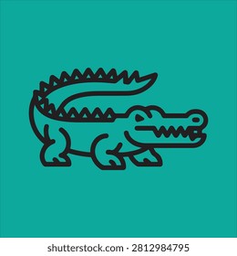 Cartoon Alligator with Bold Outline