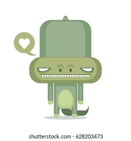 Cartoon alligator character. Vector.