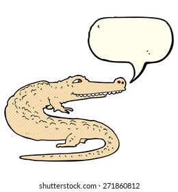 cartoon alligator with speech bubble