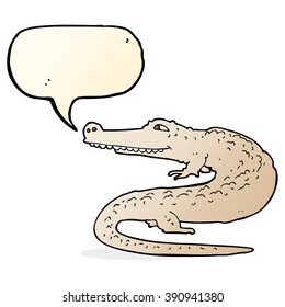 cartoon alligator with speech bubble