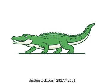 Cartoon Alligator Standing Side
