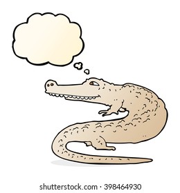 cartoon alligator with thought bubble