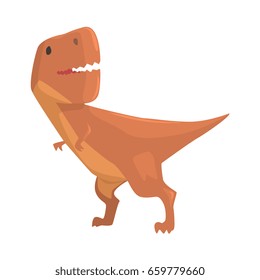 Cartoon allosaurus dinosaur character, Jurassic period animal vector Illustration