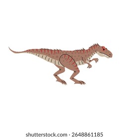 Cartoon Allosaurus. Flat simple style carnivore dinosaur. Jurassic predator animal. Vector illustration for kid education or party design elements. Isolated on white background.