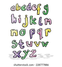 alfabeto de dibujos animados