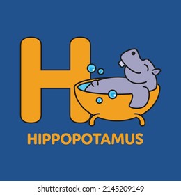Cartoon alphabet with animals illustrations. english alphabet. Learn to read.