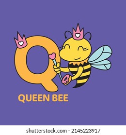 Cartoon alphabet with animals illustrations. english alphabet. Learn to read.