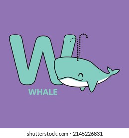 Cartoon alphabet with animals illustrations. english alphabet. Learn to read.