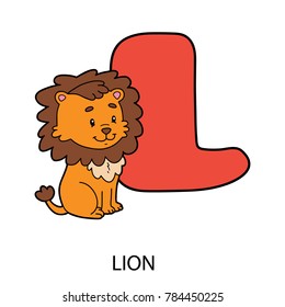 cartoon alphabet card. Vector illustration of educational alphabet card with cartoon character for kids