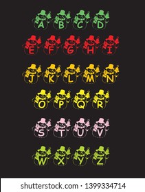 Cartoon alphabet design for all,various color i use here 