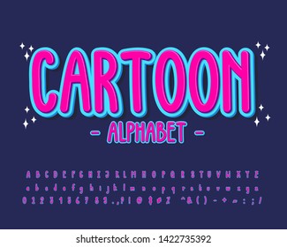 Cartoon Alphabet Design, Childish Font Effect