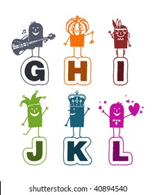 cartoon alphabet - G to L