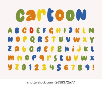 Cartoon alphabet, Cartoon letter colorful for poster, print files, tshirt design, logos