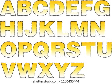 CARTOON ALPHABET LETTERS IN CAPITALS