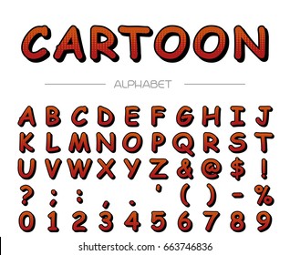 Cartoon alphabet. Vector font.