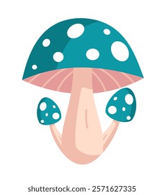 Cartoon Amanita muscaria (fly agaric) mushroom icon. Wild forest mushrooms in autumn, isolated vector illustration.