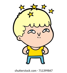 cartoon amazed boy