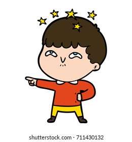 cartoon amazed boy