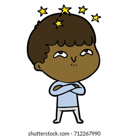 cartoon amazed boy