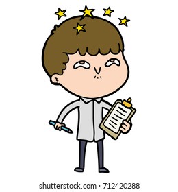 cartoon amazed boy