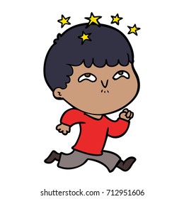 cartoon amazed boy