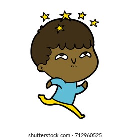 cartoon amazed boy