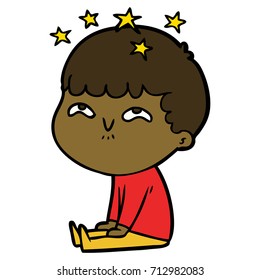 cartoon amazed boy