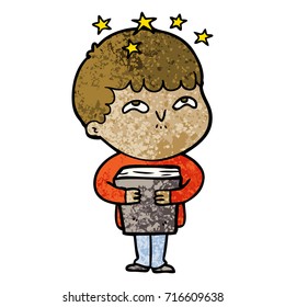 cartoon amazed boy