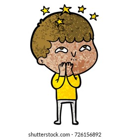 cartoon amazed boy