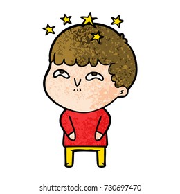 cartoon amazed boy