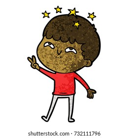 cartoon amazed boy