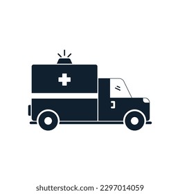 Cartoon Ambulance Icon Vector Design.