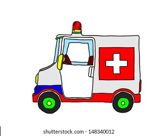 Cartoon Ambulance Van Stock Illustration 152376182 | Shutterstock