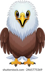 Cartoon American bald eagle standing