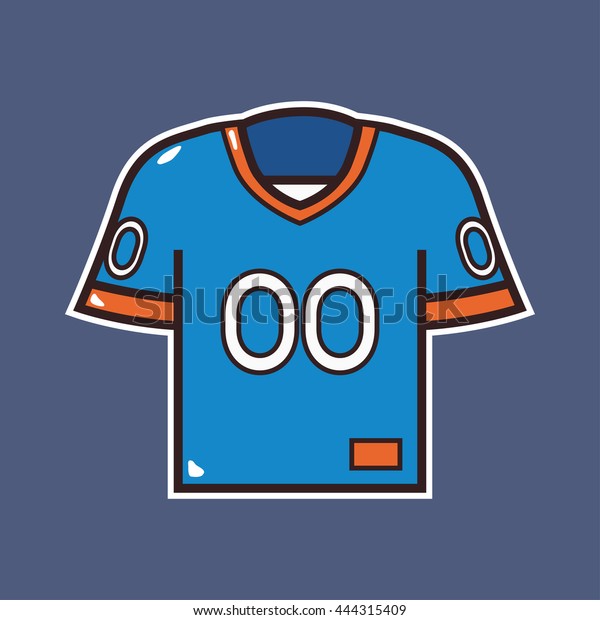 Cartoon American Football Jersey Icon Outline Stock Vector (Royalty