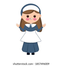 Cartoon of a american missionary. Thanksgivin character - Vector