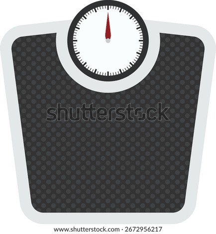 Cartoon analog body weight scale. Bathroom scale illustration.