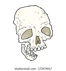 cartoon ancient spooky skull