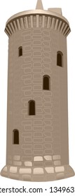 Cartoon ancient tower in vector.