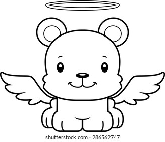 A cartoon angel bear smiling.