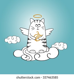 Cartoon angel cat the
