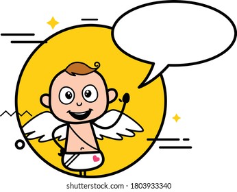Cartoon Angel with Chat Bubble