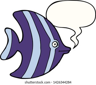 cartoon angel fish with speech bubble
