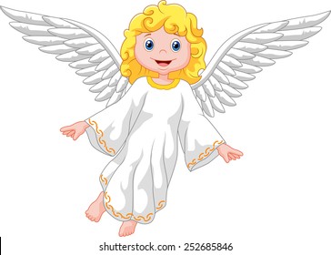 Cartoon angel isolated on white background