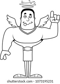 A cartoon angel looking drunk.